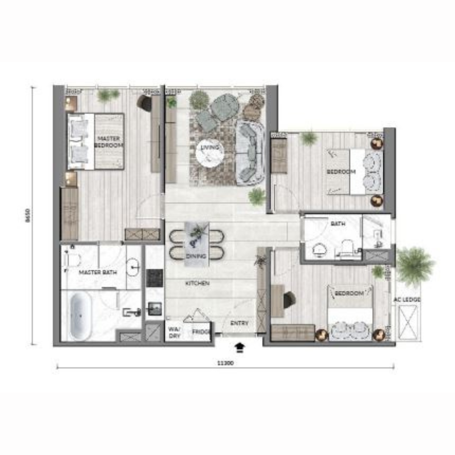 2+2bedrooms core residence trx layout